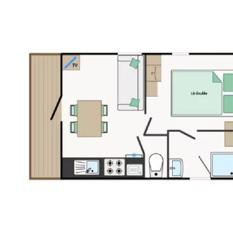 Mobilhome 2 personas - ROUSSEROLLE**** - 2 plazas