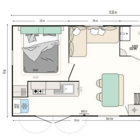 Stacaravan 4 personen - Stacaravan HERON****