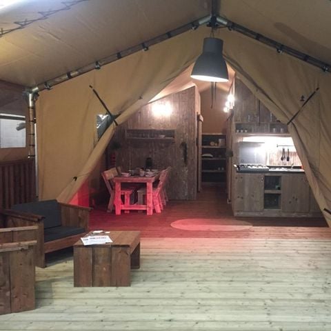 Tente en toile et en bois 5 personnes - Lodge Woody 38