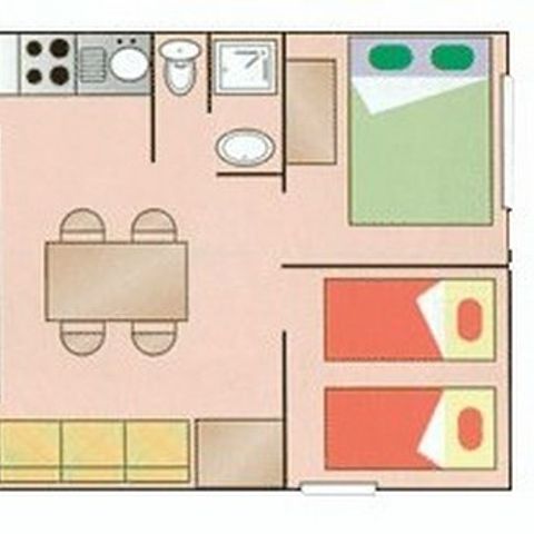 Bungalow 4 persons - Bali + air conditioning