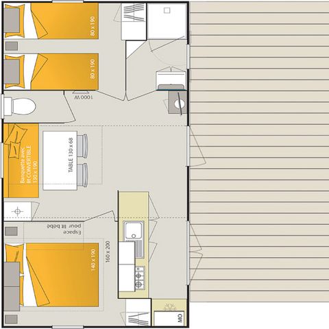 Mobile home 8 persons - Noumea + air-conditioning (2 mobile homes together)