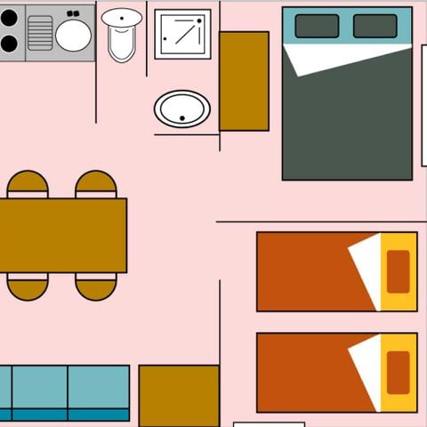 BUNGALOW 4 persone - Sumatra + Clim