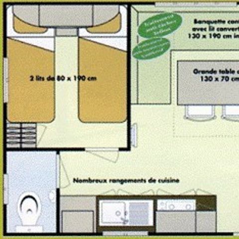 Mobile home 4 persons - Bamboo