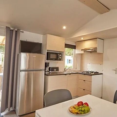 Mobilheim 6 Personen - Comfort | 3 Zi. | 6 Pers. | Erhöhte Terrasse | TV