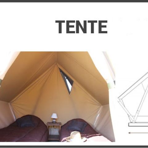 Tent 2 persons - Tent Prêt à camper 6m² 1 bedroom - without sanitary facilities + terrace 3m² 2 pers