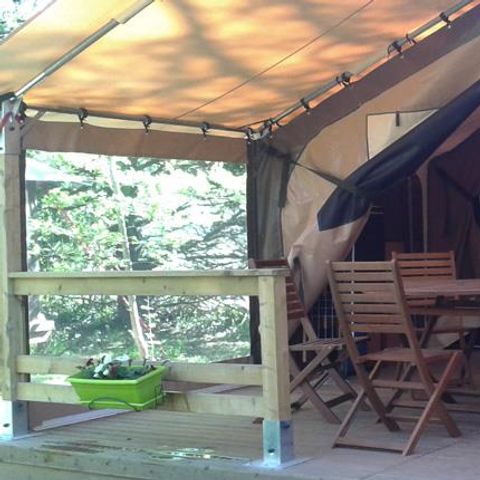 TENDA DA CAMPEGGIO 5 persone - Tenda Eden Standard 30m² 2 camere - senza bagno + Vista sul lotto + terrazza coperta 11,5m² 5 pers.