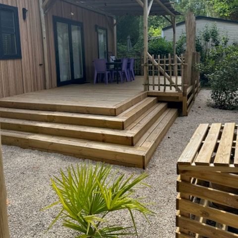 Mobile home 4 persons - Mobile-home Premium 30m² 2 bedrooms + semi-covered terrace 24m² - TV - Clim 2/4 pers