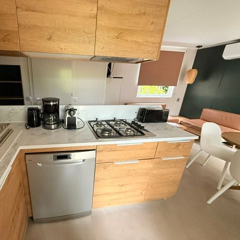 Mobile home 6 persons - Mobil-home Premium 40m² with SPA -3 bedrooms - 2 bathrooms + terrace 25m² - TV - Air conditioning - 2/6 pers