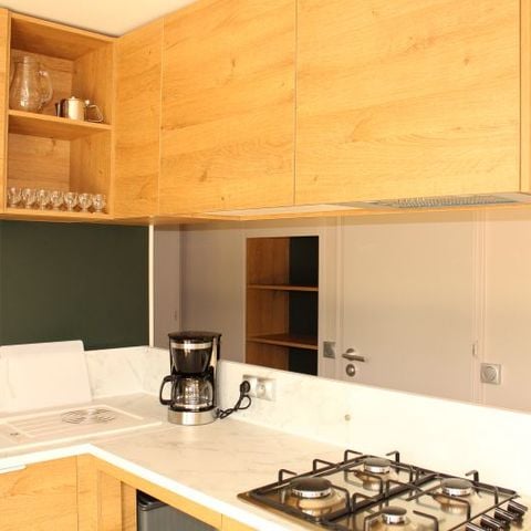 MOBILHOME 6 personas - Premium 40m² 3 habitaciones - 2 baños + terraza 25m² - TV - Aire acondicionado - 6 pers