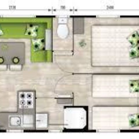 Mobilhome 2 personas - Premium con SPA y vistas 27m² (1 hab -2 pers.) + terraza semicubierta 10 m² + TV 2 pers.