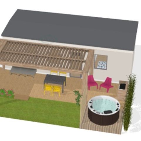 Mobile home 6 persons - COTTAGE LUXE LA TRIBU 3bed - SPA 6 pers