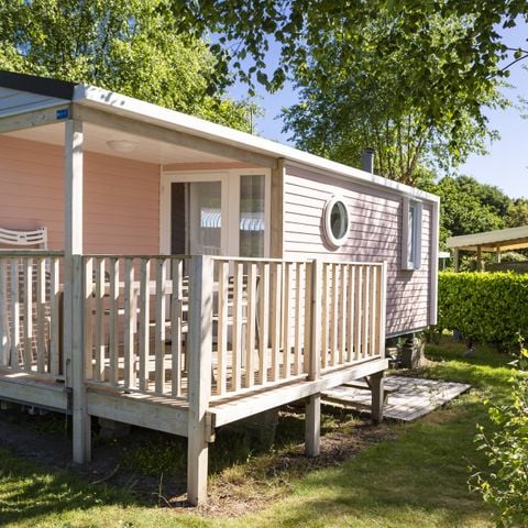 Stacaravan 6 personen - Comfort stacaravan 34m² - 3 kamers - Half overdekt terras - TV 6 pers.