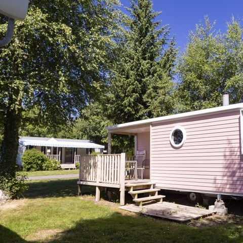 Stacaravan 6 personen - Comfort stacaravan 34m² - 3 kamers - Half overdekt terras - TV 6 pers.