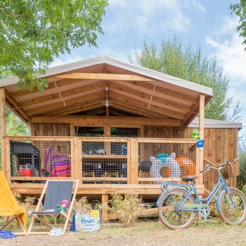 CANVAS AND WOOD TENT 4 people - Cosyflower Premium 38 m² - 2 bedrooms - TV + Sheets + Towels 4 pers.