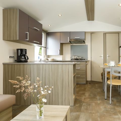 MOBILHOME 5 personnes - Premium 28m² - 2 chambres - terrasse couverte - TV + lave-vaisselle + draps + serviettes