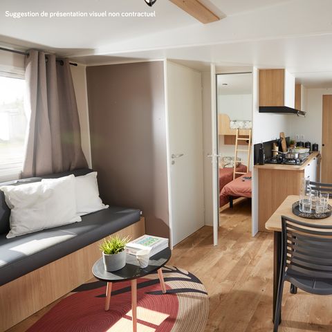 Stacaravan 4 personen - Homeflower Premium 26,5m² - 2 kamers + terras + TV + vaatwasser + Airco + Linnen + Handdoeken