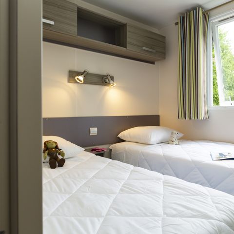 MOBILHOME 6 personnes - Premium 40m² - 3 chambres - terrasse couverte - TV + lave-vaisselle + draps + serviettes