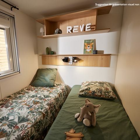 Mobilheim 6 personen - Homeflower Premium 30,50m² - 3 Schlafzimmer + Terrasse + TV + Geschirrspüler + Bettwäsche + Handtücher + Klimaanlage