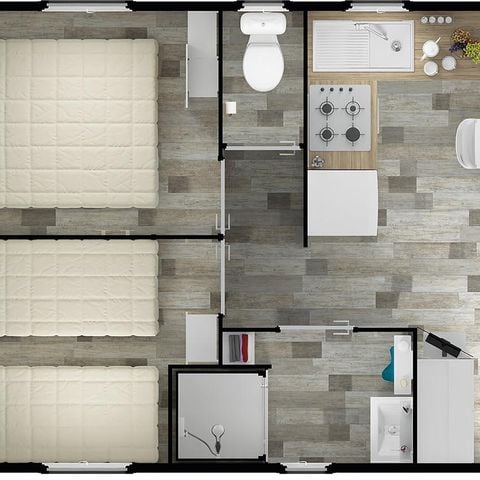 MOBILHOME 8 personnes - FAMILY Premium 36m² - 4 chambres / terrasse couverte