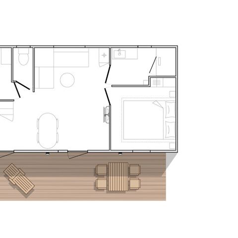 STACARAVAN 4 personen - Stacaravan HORIZON Premium 31 m² 2 slaapkamers / Overdekt terras