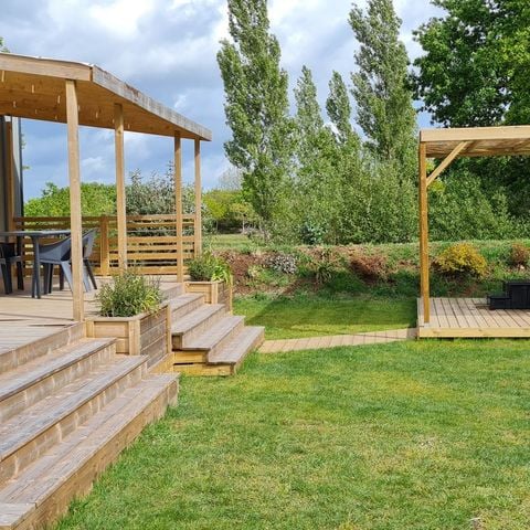 MOBILHOME 4 personnes - Mobilhome TAOS Premium avec SPA 40m² - 2 chambres - 2 salles de bain / terrasse couverte + TV + LV 4 pers