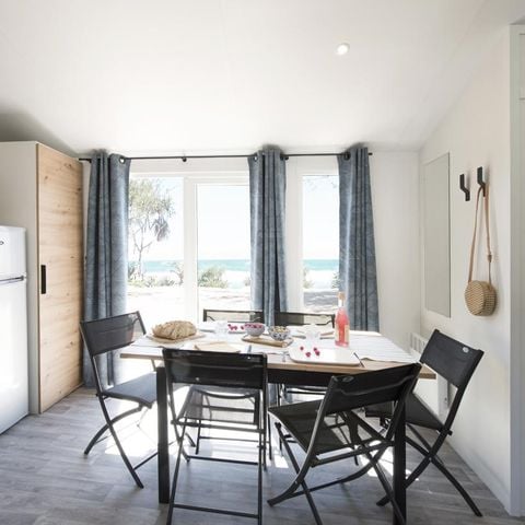 MOBILHOME 8 personnes - Mobilhome FAMILY ESPACE Premium 40m² - 4 chambres - 2 SDB / terrasse couverte + TV + LV + Draps 8 pers