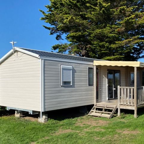 Stacaravan 8 personen - Stacaravan FAMILY ESPACE Premium 40m² - 4 kamers - 2 badkamers / overdekt terras + TV + LV + Bedlinnenpakket 8 pers