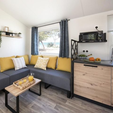 MOBILHOME 8 personnes - Mobilhome FAMILY ESPACE Premium 40m² - 4 chambres - 2 SDB / terrasse couverte + TV + LV + Draps 8 pers