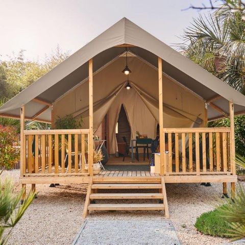 Wohnzelt auz holz 4 personen - Zelt Lodge Wood [Neu!] - 23m² - 2 Zimmer