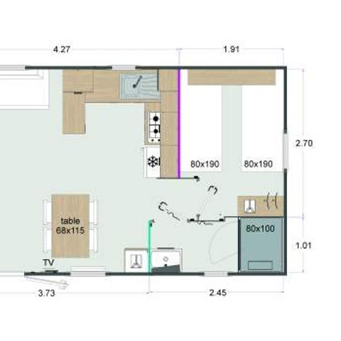 MOBILHOME 6 personas - Prestige [¡Nuevo!] - 32m² - 2 habitaciones