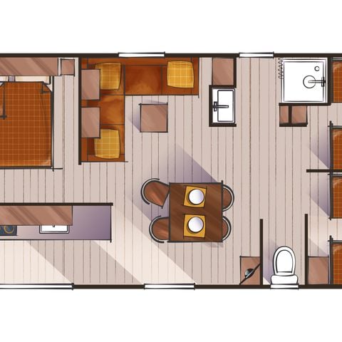 MOBILHOME 8 personnes - Monkey 3 chambres
