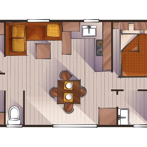 BUNGALOW 6 personnes - Oasis 3 chambres (samedi)