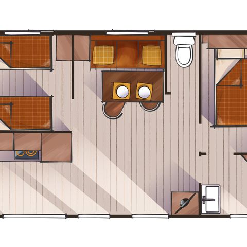 Mobilheim 4 Personen - Toucan 2 Schlafzimmer