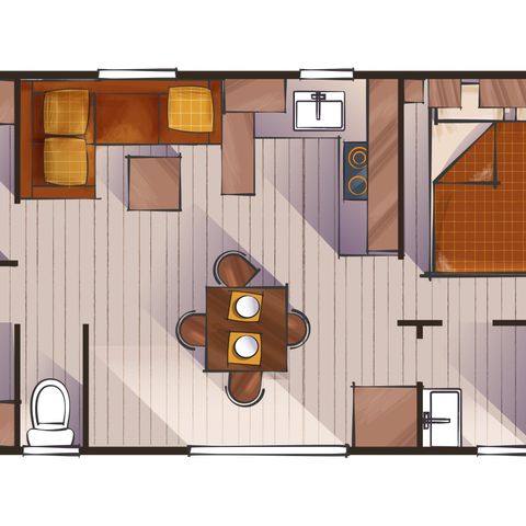 Mobilheim 6 Personen - Oasis 3 Zimmer (Sonntag)