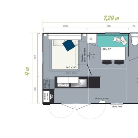 MOBILHOME 6 personnes - Ara 2 chambres