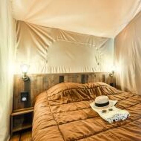 TENTE TOILE ET BOIS 5 personnes - Tente Lodge 3 Pièces 5 Personnes + TV