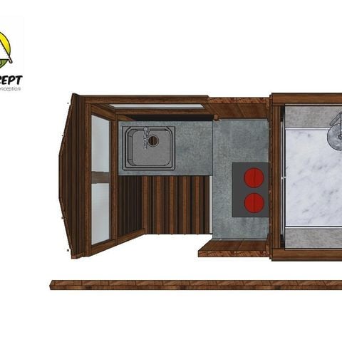 Emplacement - Emplacement FREECAMP avec sanitaire privé + petite cuisine 2 FEUX GAZ et frigo + électricité