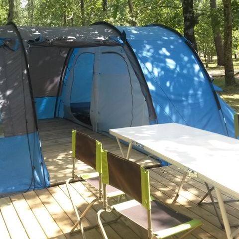 TENTE 5 personnes - 2 Chambres, Toiles de Tentes avec lits pliables et lits de camp, Sans sanitaires