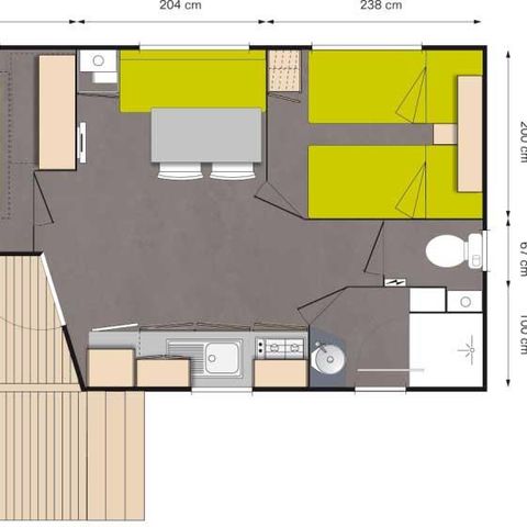 Mobile home 4 persons - Ohara 1-3-4 27m² - 2 bedrooms