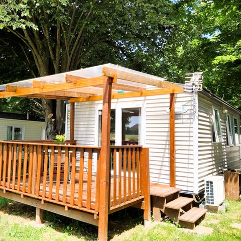 Mobilheim 4 personen - KOMFORT - 2 Schlafzimmer + Terrasse + großer Kühlschrank mit Gefrierfach - Klimaanlage und TV inbegriffen