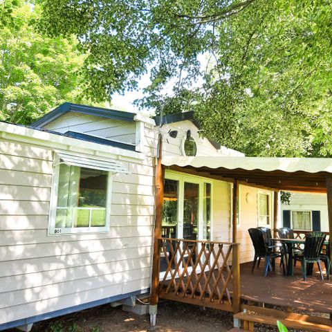 Mobilheim 9 personen - FAMILY GRAND CONFORT - 3 Schlafzimmer + 2 Bäder + Mezzanine + überdachte Terrasse - Klimaanlage und TV inbegriffen