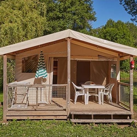 Tente en toile et en bois 5 personnes - Tente Eco Lodge | 2 Ch. | 4/5 Pers. | Sans SDB