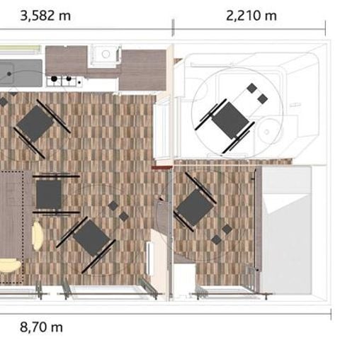 Mobilheim 4 Personen - Cottage Confort PMR 34m² - 2 Zimmer 2/4 pers.