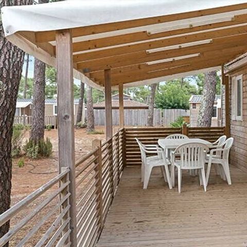 MOBILHOME 6 personas - Mobil-home | Confort | 3 Dormitorios | 6 Pers. | Terraza elevada | 2 baños | Aire acondicionado.