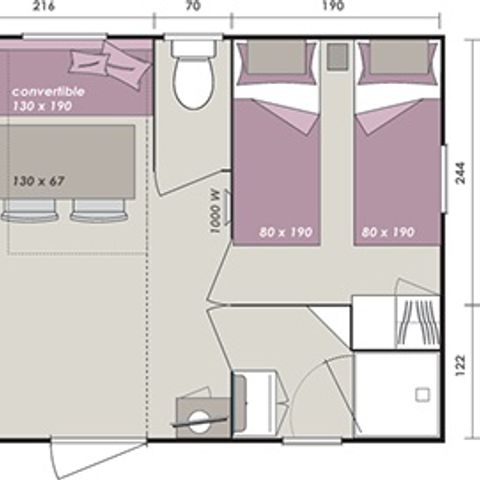Mobile home 6 persons - MAGNOLIA