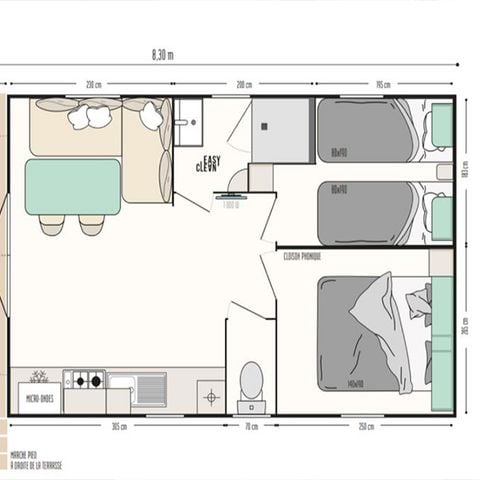 Mobile home 4 persons - ROMARIN - 28m² - 2 bedrooms