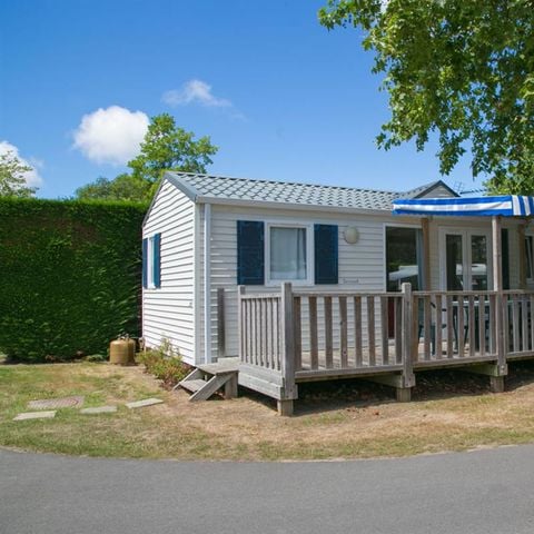 Stacaravan 4 personen - Cottage Louisiane - 2 kamers : 31m² - Half overdekt terras 15m² 4 pers.