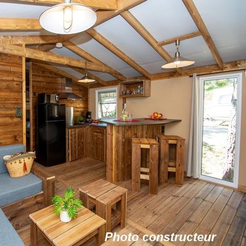TENDA IN TELA E LEGNO 5 persone - Cabane Lodge sur Pilotis - 2 camere da letto: 32 m² + 11 m² di terrazza coperta