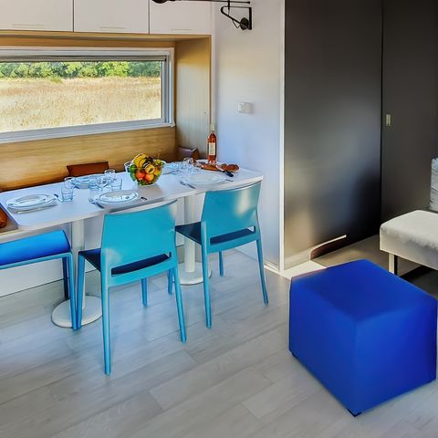 Mobilheim 5 personen - TAOS mit privatem Spa 2 Schlafzimmer mit überdachter Terrasse 5p