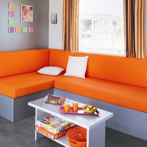 Mobilhome 6 personnes - Cottage family 2 salles de bain - 3 chambres : 37 m² + 18 m² de terrasse semi couverte